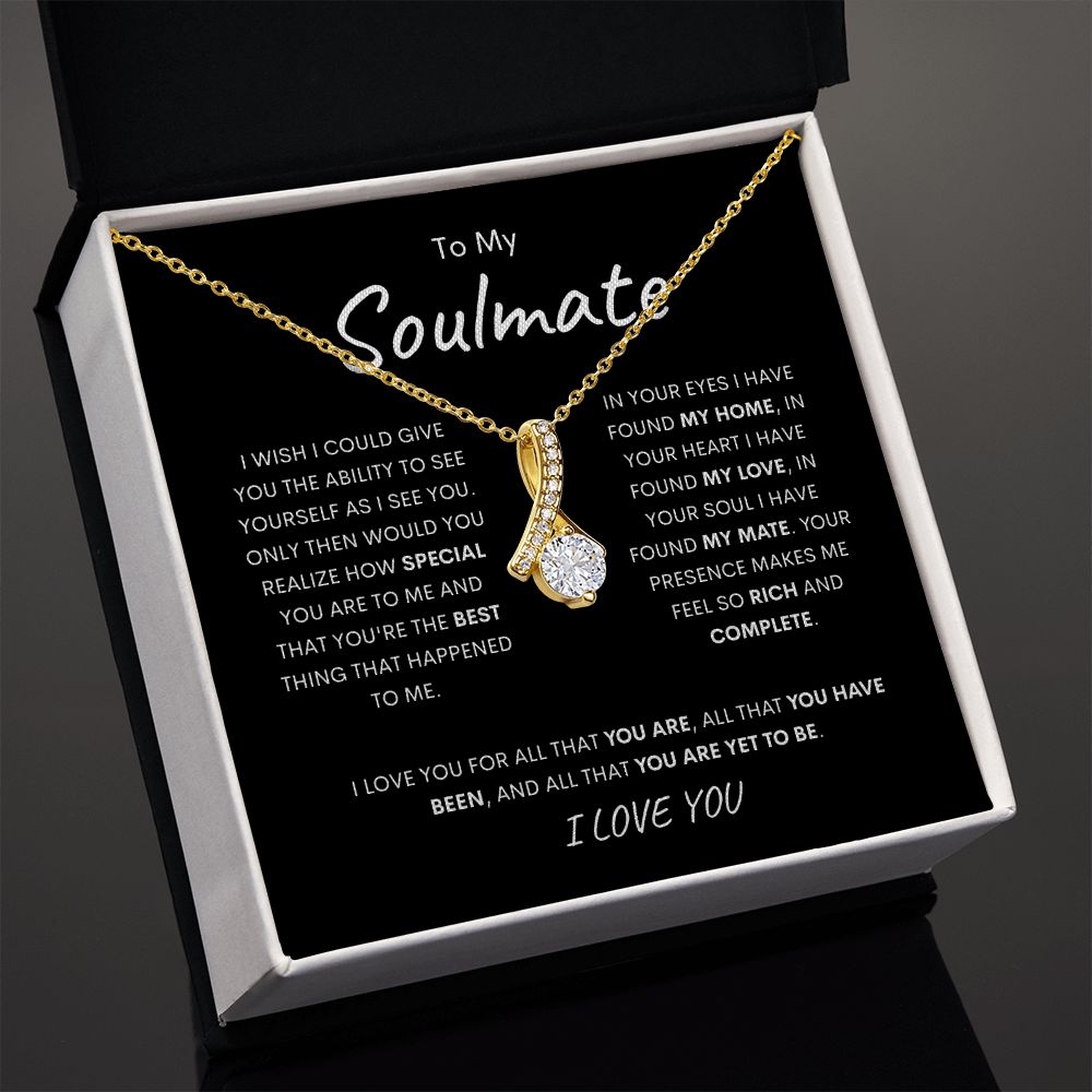 "I Wish" Soulmate Ribbon Pendant Necklace