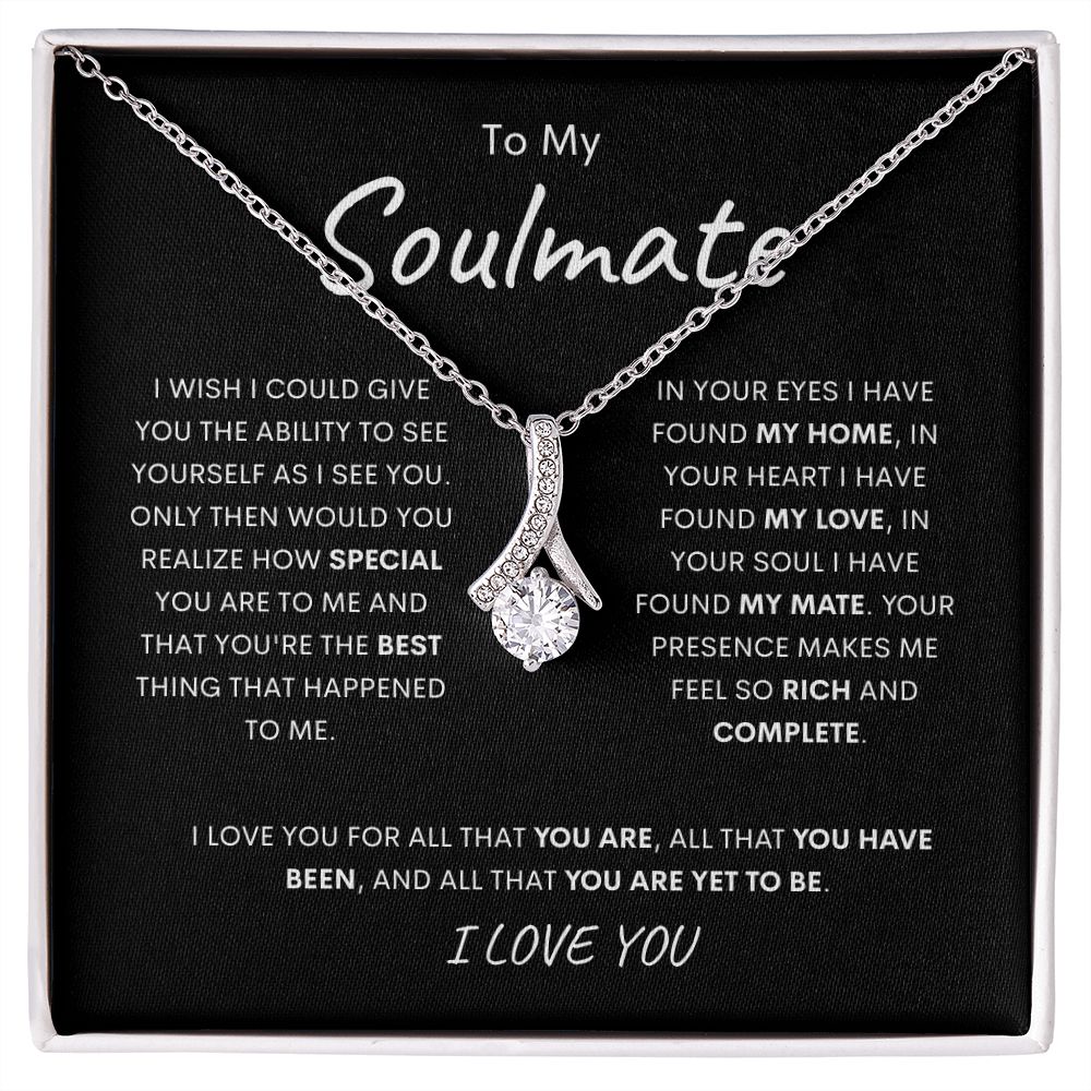 "I Wish" Soulmate Ribbon Pendant Necklace