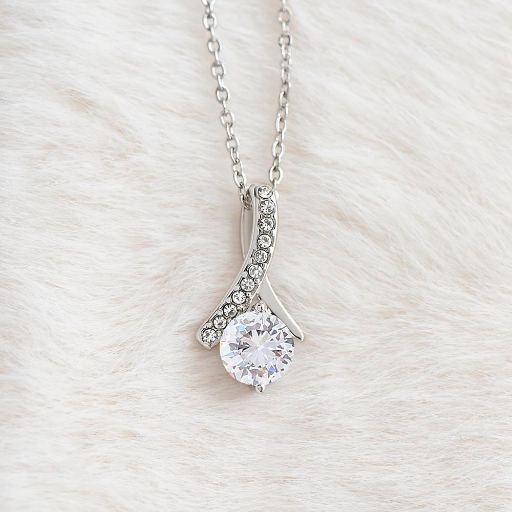 "In Your Eyes" Wife Ribbon Pendant Necklace
