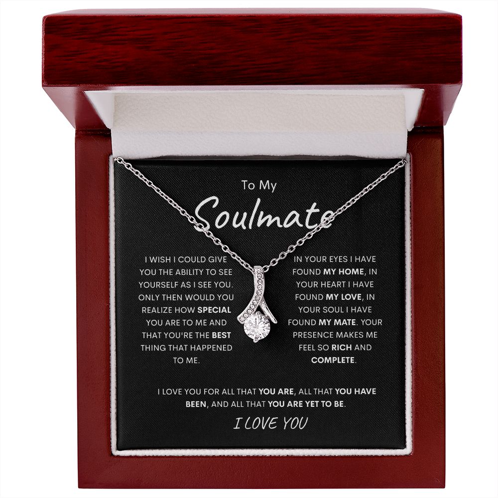 "I Wish" Soulmate Ribbon Pendant Necklace