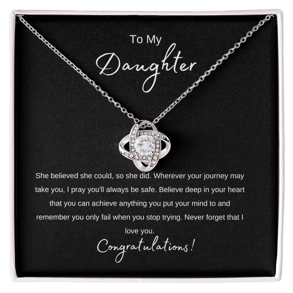 Daughter - She Believed - Love Knot Necklace