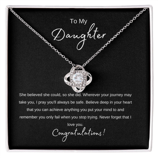 Daughter - She Believed - Love Knot Necklace