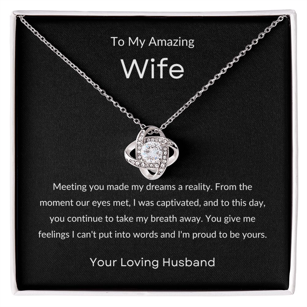 "Meeting You" Wife Love Knot Necklace