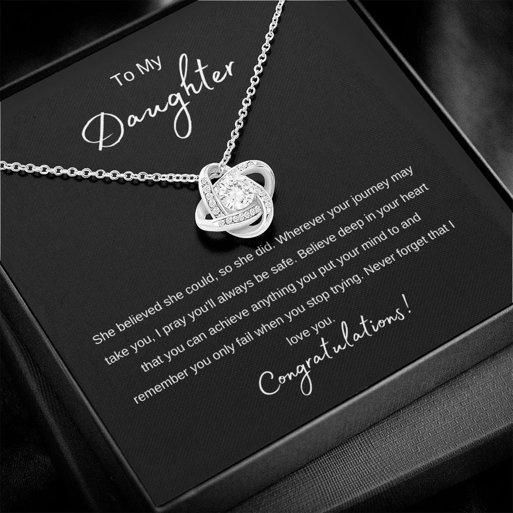 Daughter - She Believed - Love Knot Necklace