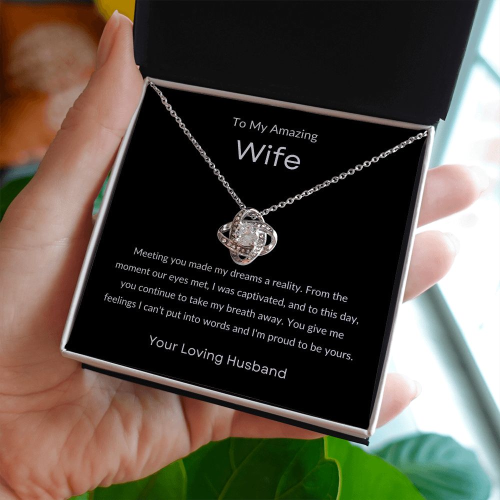 "Meeting You" Wife Love Knot Necklace
