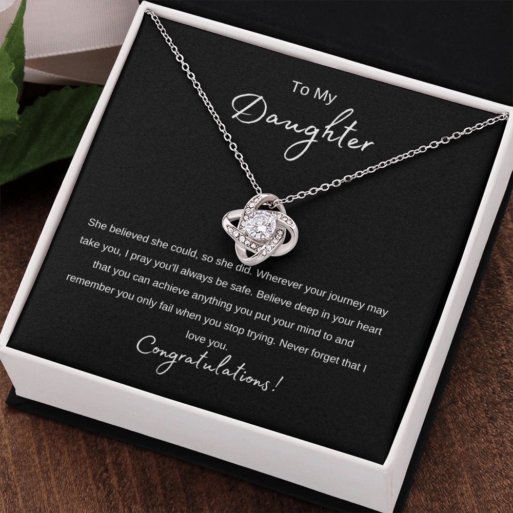 Daughter - She Believed - Love Knot Necklace