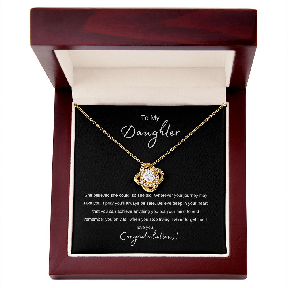 Daughter - She Believed - Love Knot Necklace