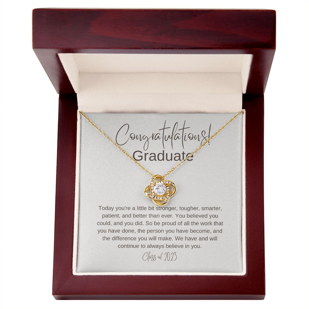 Graduate - Stronger Today - Love Knot Necklace