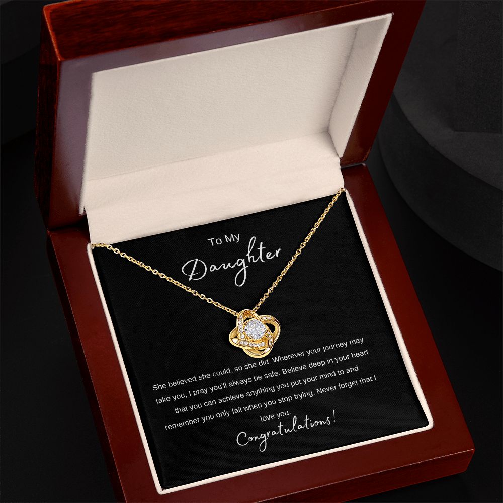 Daughter - She Believed - Love Knot Necklace