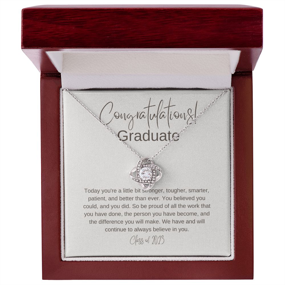 Graduate - Stronger Today - Love Knot Necklace