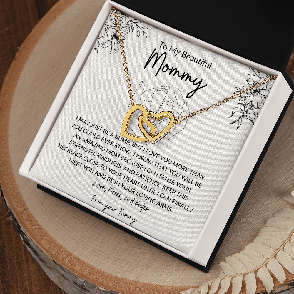 To My Mommy Vintage Interlocking Heart Necklace
