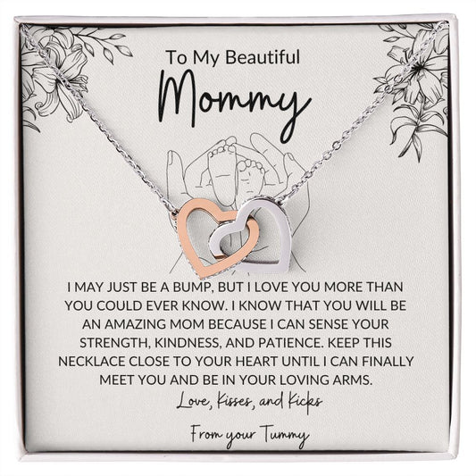To My Mommy Vintage Interlocking Heart Necklace