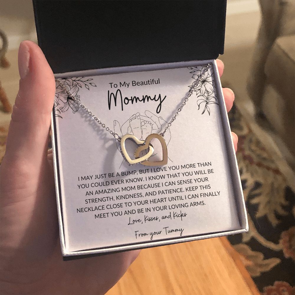To My Mommy Vintage Interlocking Heart Necklace