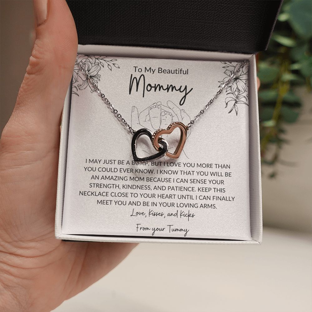 To My Mommy Vintage Interlocking Heart Necklace