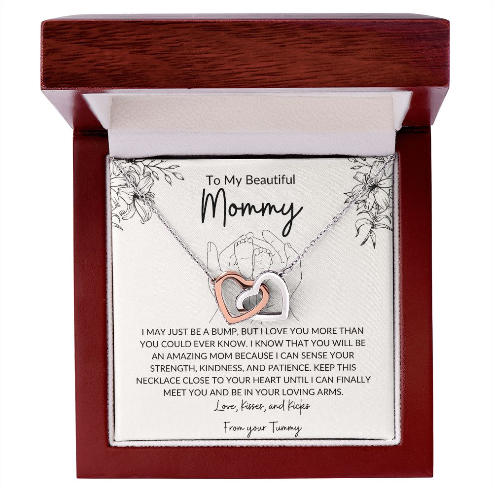To My Mommy Vintage Interlocking Heart Necklace