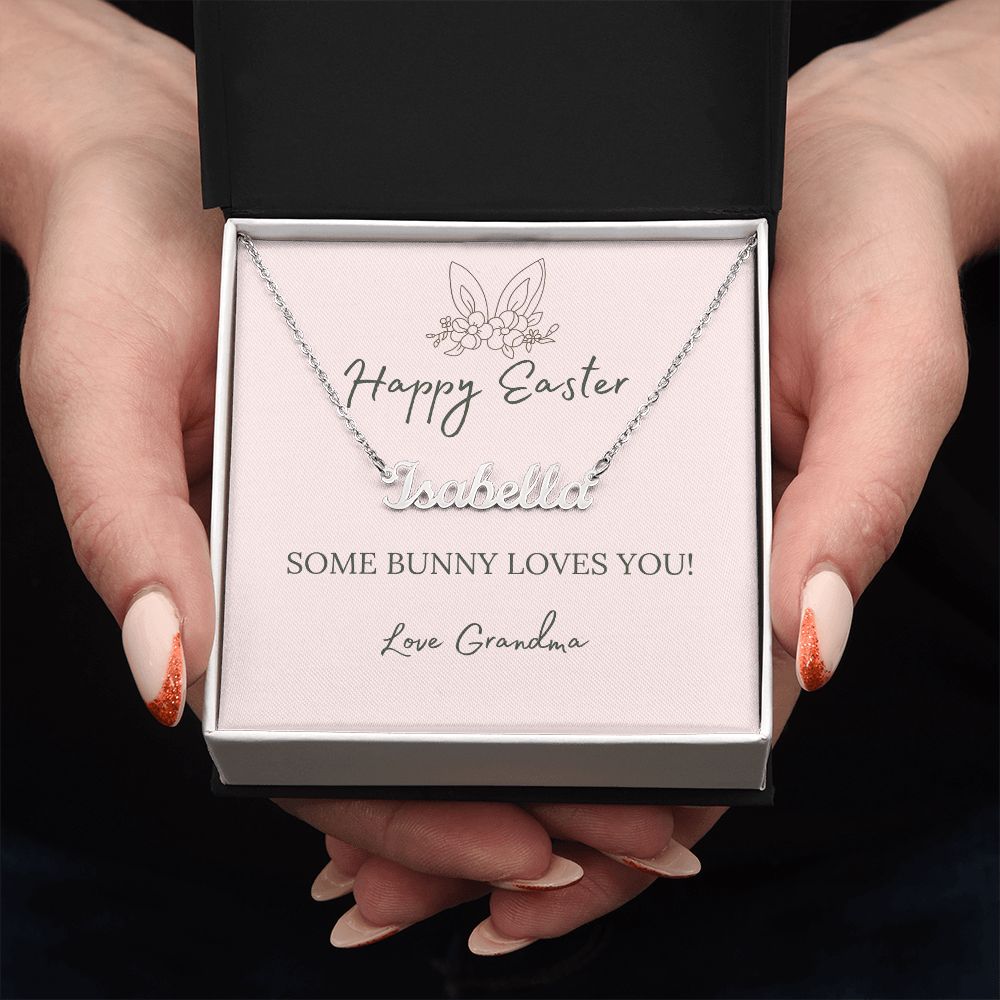 Some Bunny Loves You - From Grandma- Custom Name Necklace