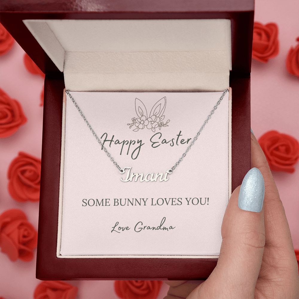 Some Bunny Loves You - From Grandma- Custom Name Necklace