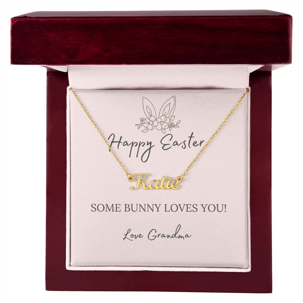 Some Bunny Loves You - From Grandma- Custom Name Necklace